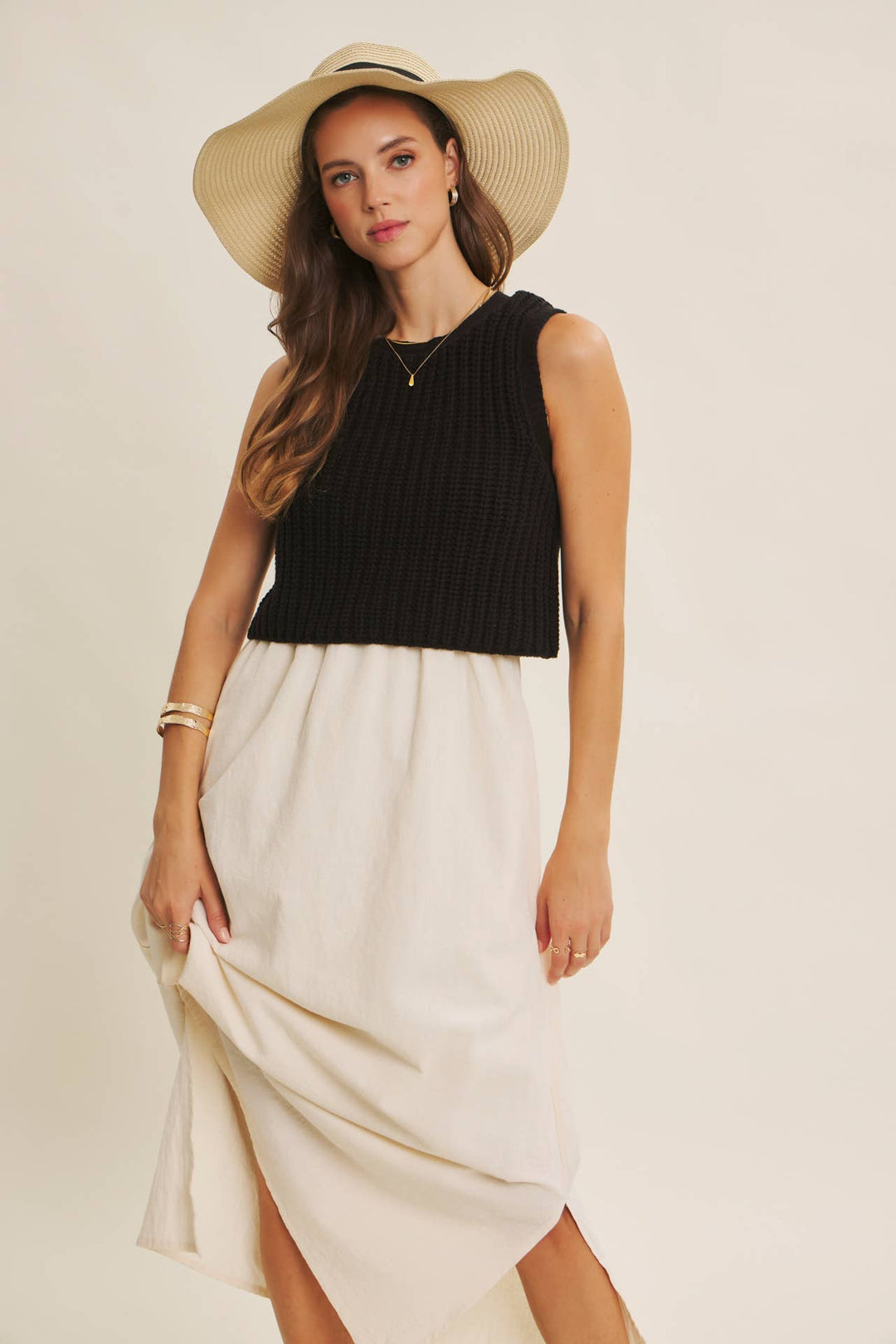 Women's Dresses - TRUE CUSTOMER FAVORITE CHUNKY SWEATER TWOFER MIDI DRESS - - Cultured Cloths Apparel