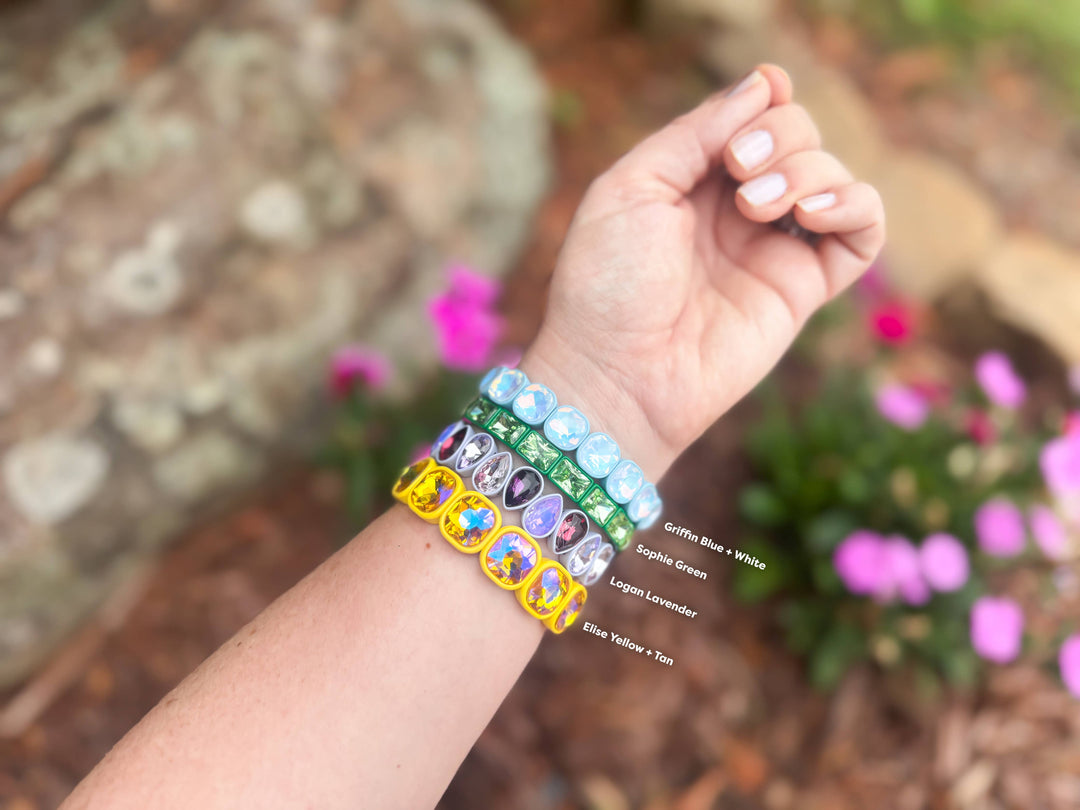 Enamel Stretch Bracelet - Earth Tone Colors