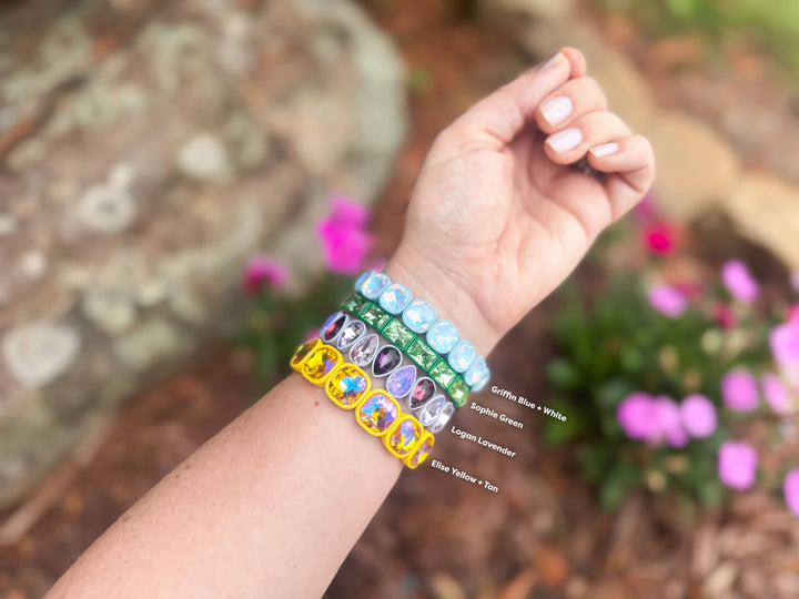 Enamel Stretch Bracelet - Earth Tone Colors