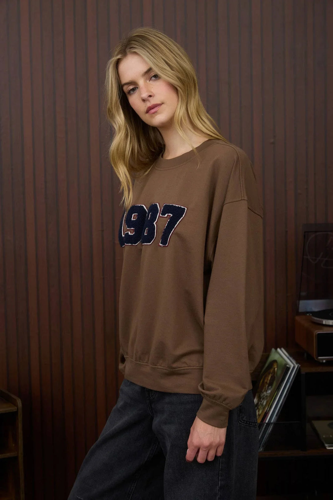 Women's Sweaters - 1987 VARSITY NUMBER LONG SLEEVE KNIT TOP - - Cultured Cloths Apparel