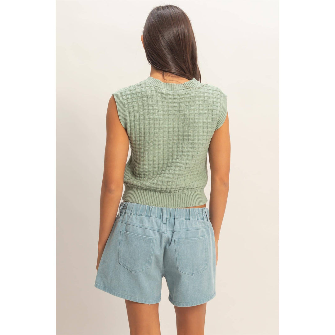 Textured Sleeveless Knit Top