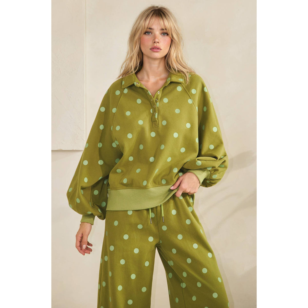 Playful Dot Quarter Zip