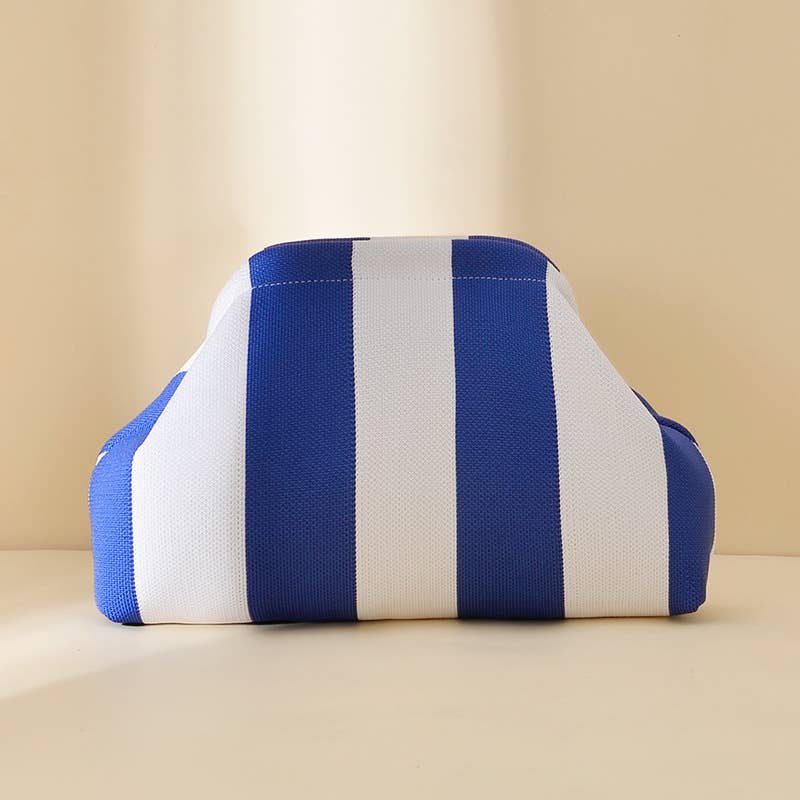 Compact Urban Chic Stripe Design Clutch Bag Makeup Pouch
