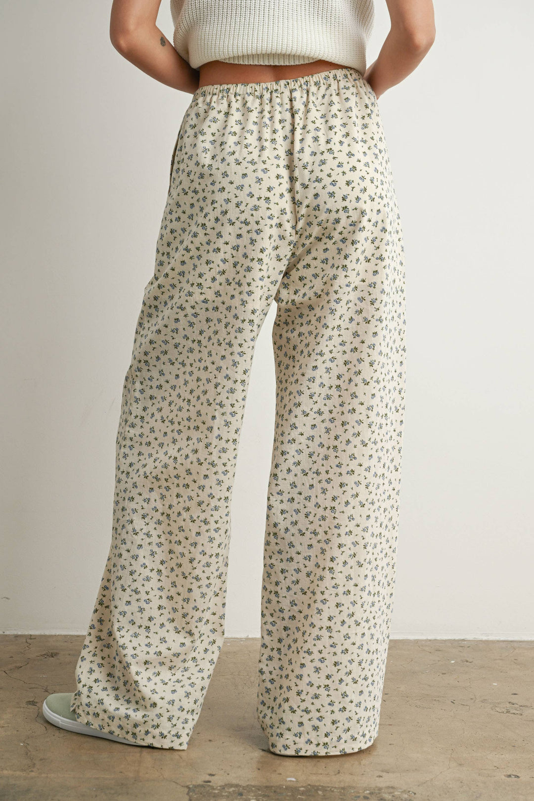Pants - Floral Print Drawstring Pants - - Cultured Cloths Apparel