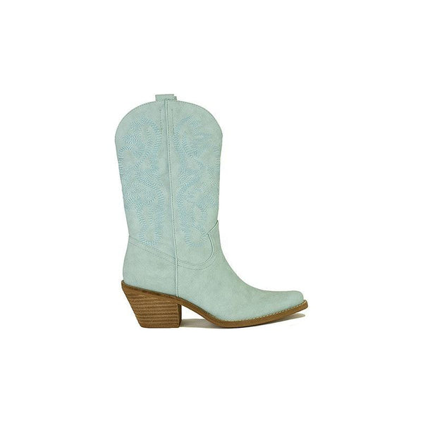 Shoes - ADELA-05-WESTERN BOOTS - TURQUOISE - Cultured Cloths Apparel