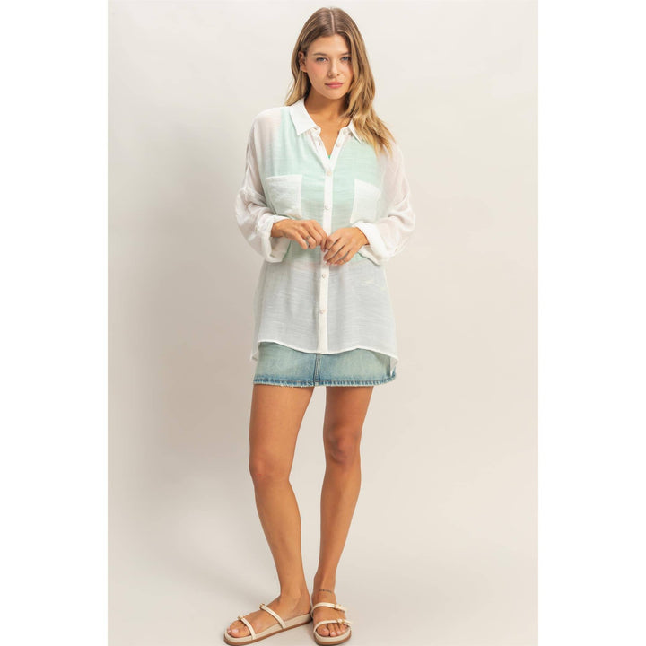 Women's Short Sleeve - Button-Down Blouse - - Cultured Cloths Apparel