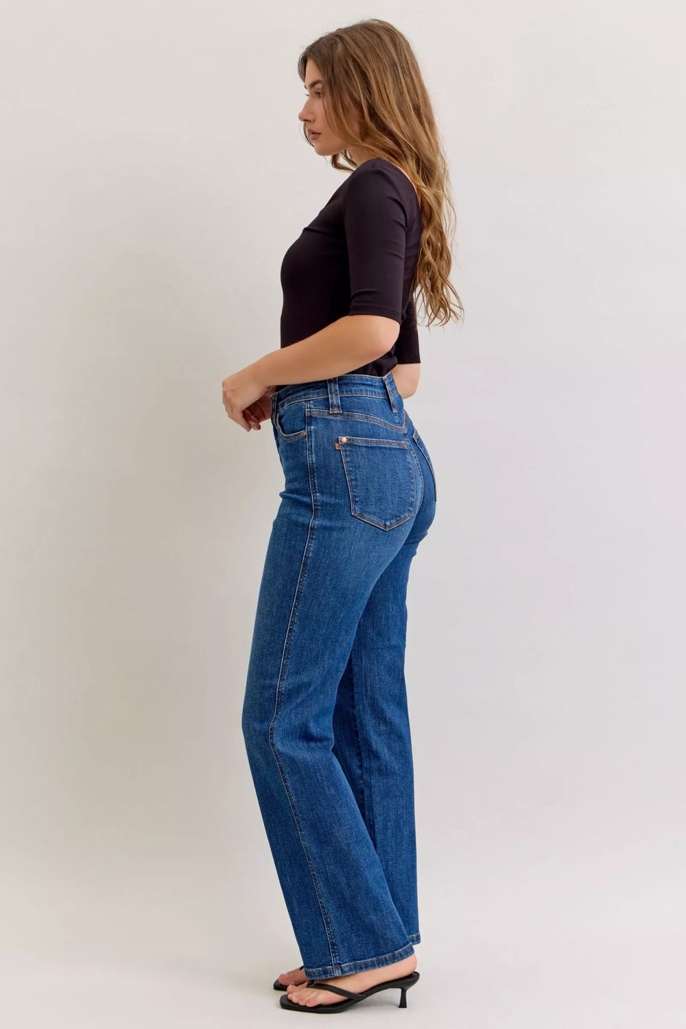 Denim - Judy Blue High Waist Tummy Control Straight Jeans - - Cultured Cloths Apparel