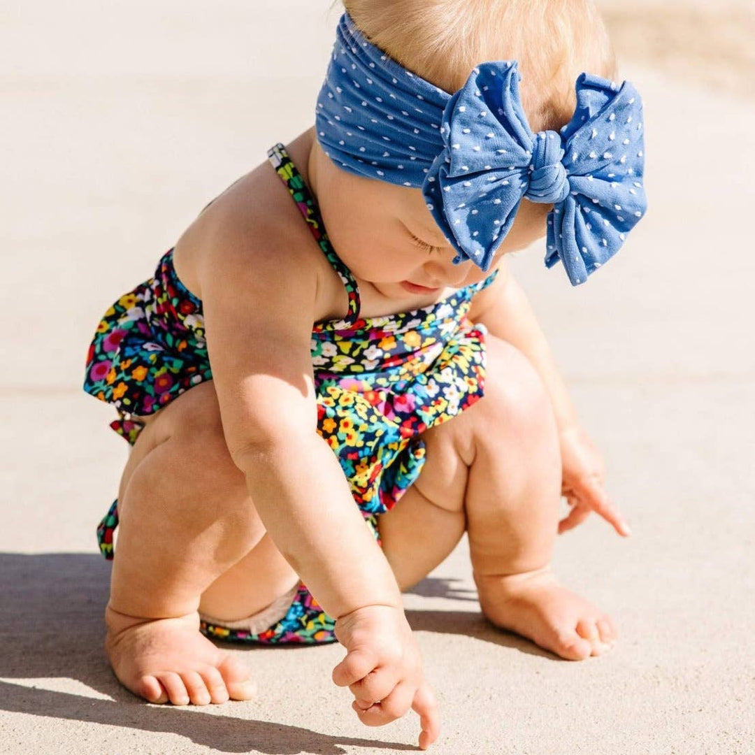 Accessories - Baby Bling® Shabby Dot FAB-BOW-LOUS® soft nylon bow headband - - Cultured Cloths Apparel
