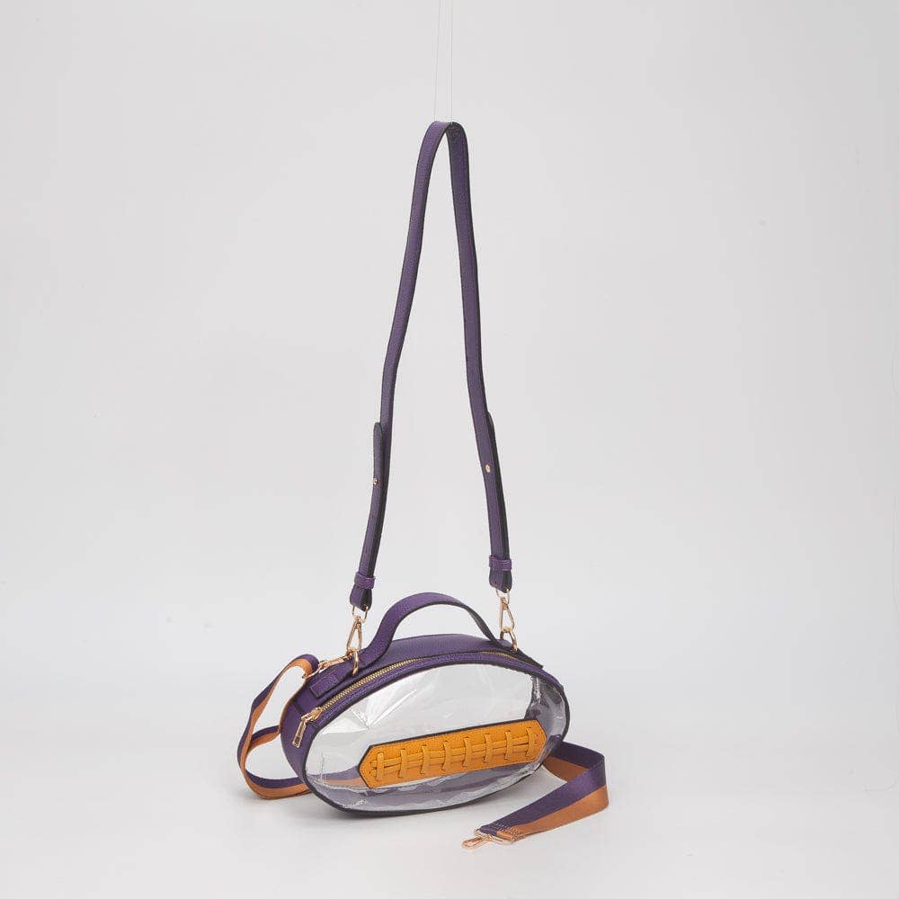 Clear Gameday Football Stitch Detail Crossbody Bag