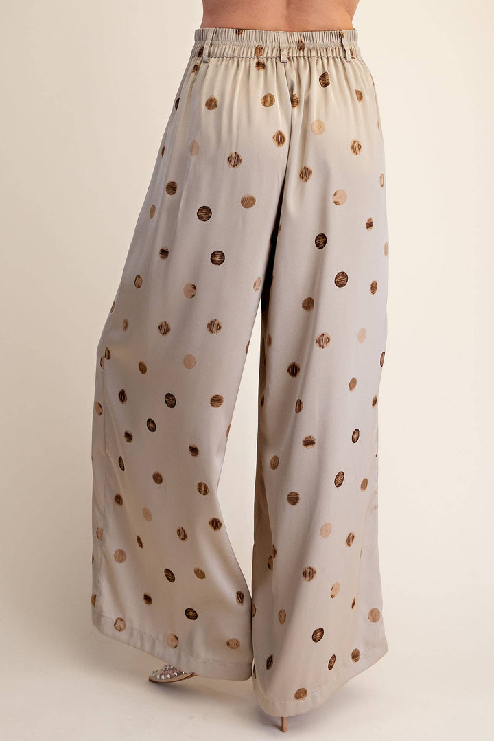 Tailored Wide Polka Dot High Waist Pants