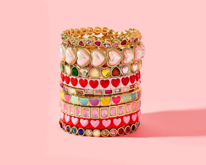 Accessories, Bracelets - Enamel Stretch Bracelet - Love - - Cultured Cloths Apparel