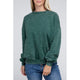 Women's Sweaters - Acid Wash Fleece Oversized Pullover - DK GREEN - Cultured Cloths Apparel