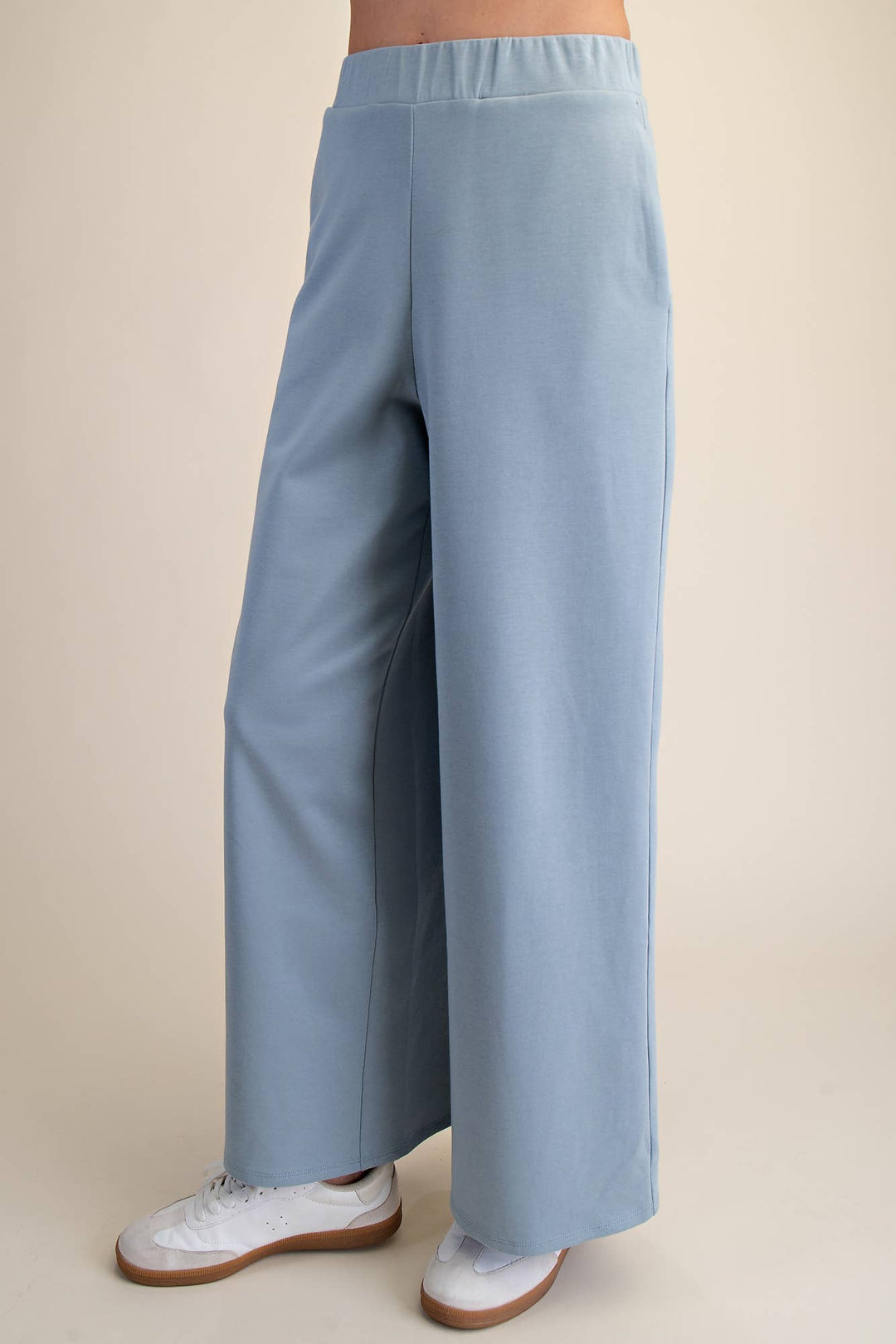- Waist Elastic Band Wide Leg Pants - - Cultured Cloths Apparel
