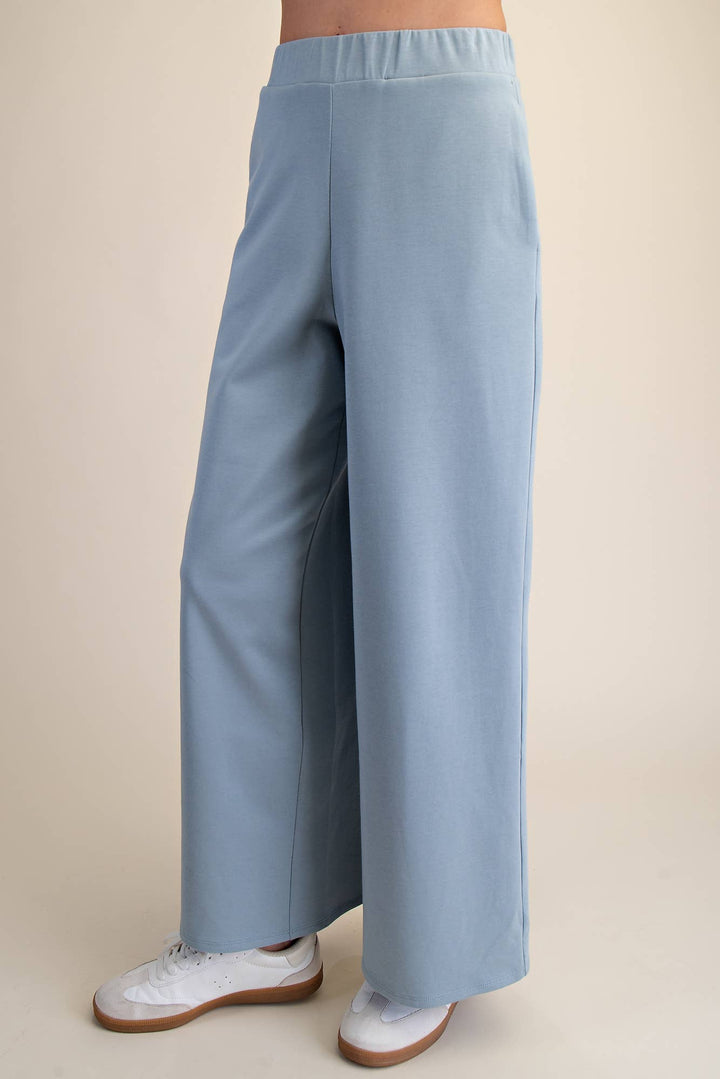 - Waist Elastic Band Wide Leg Pants - - Cultured Cloths Apparel