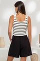 Women's Sleeveless - STRIPE SWEATER KNIT TANK TOP -  - Cultured Cloths Apparel