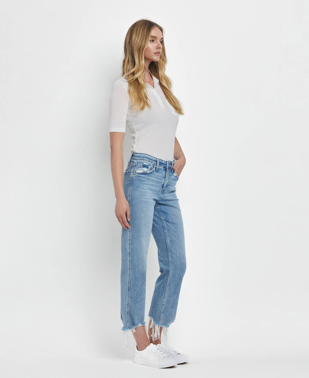 - HIGH RISE REGULAR STRAIGHT JEANS T6478 - - Cultured Cloths Apparel