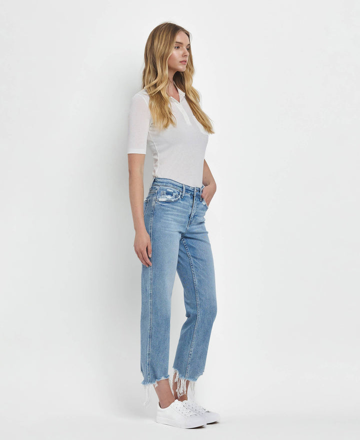 - HIGH RISE REGULAR STRAIGHT JEANS T6478 - - Cultured Cloths Apparel