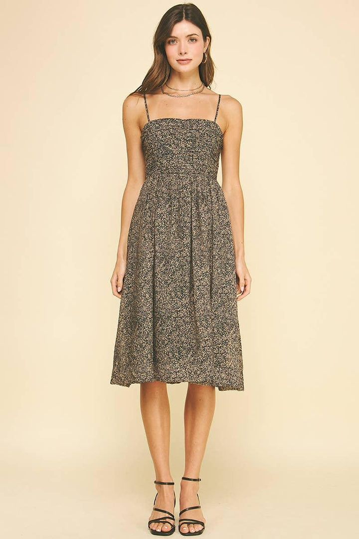 Women's Dresses - LEOPARD PRINT MIDI DRESS - - Cultured Cloths Apparel