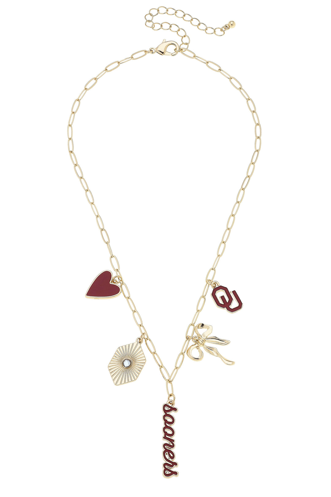 Accessories, Necklaces - Oklahoma Sooners Paper Clip Charm Collector Necklace - - Cultured Cloths Apparel