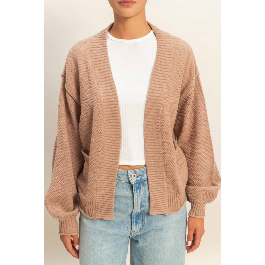 Outerwear - Oversized Textued Knit Cardigan Sweater - - Cultured Cloths Apparel