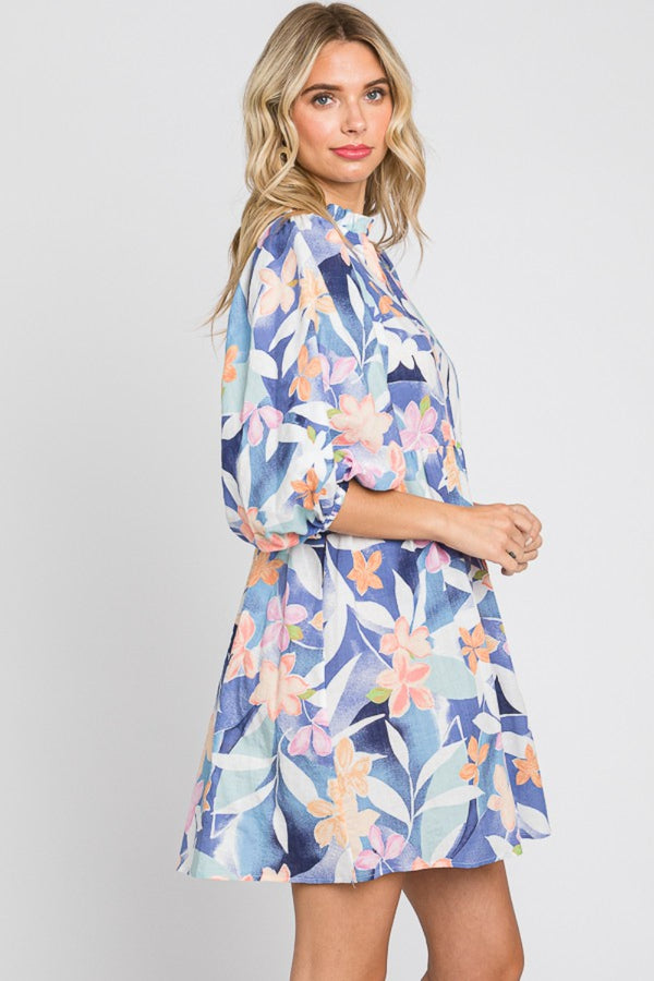 Women's Dresses - GeeGee Floral Print Mini Dress -  - Cultured Cloths Apparel