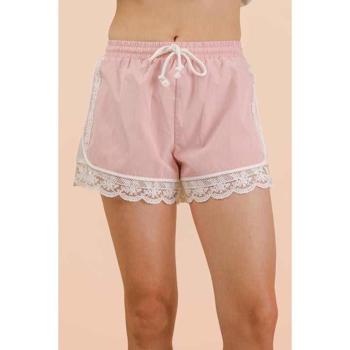 Shorts - Lace Trim Activewear Shorts - - Cultured Cloths Apparel