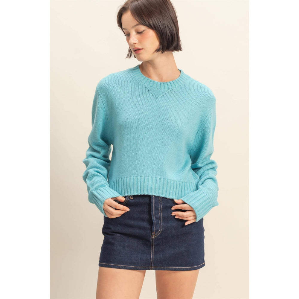 Women's Sweaters - Cropped Long Sleeve Sweater - Small - Cultured Cloths Apparel