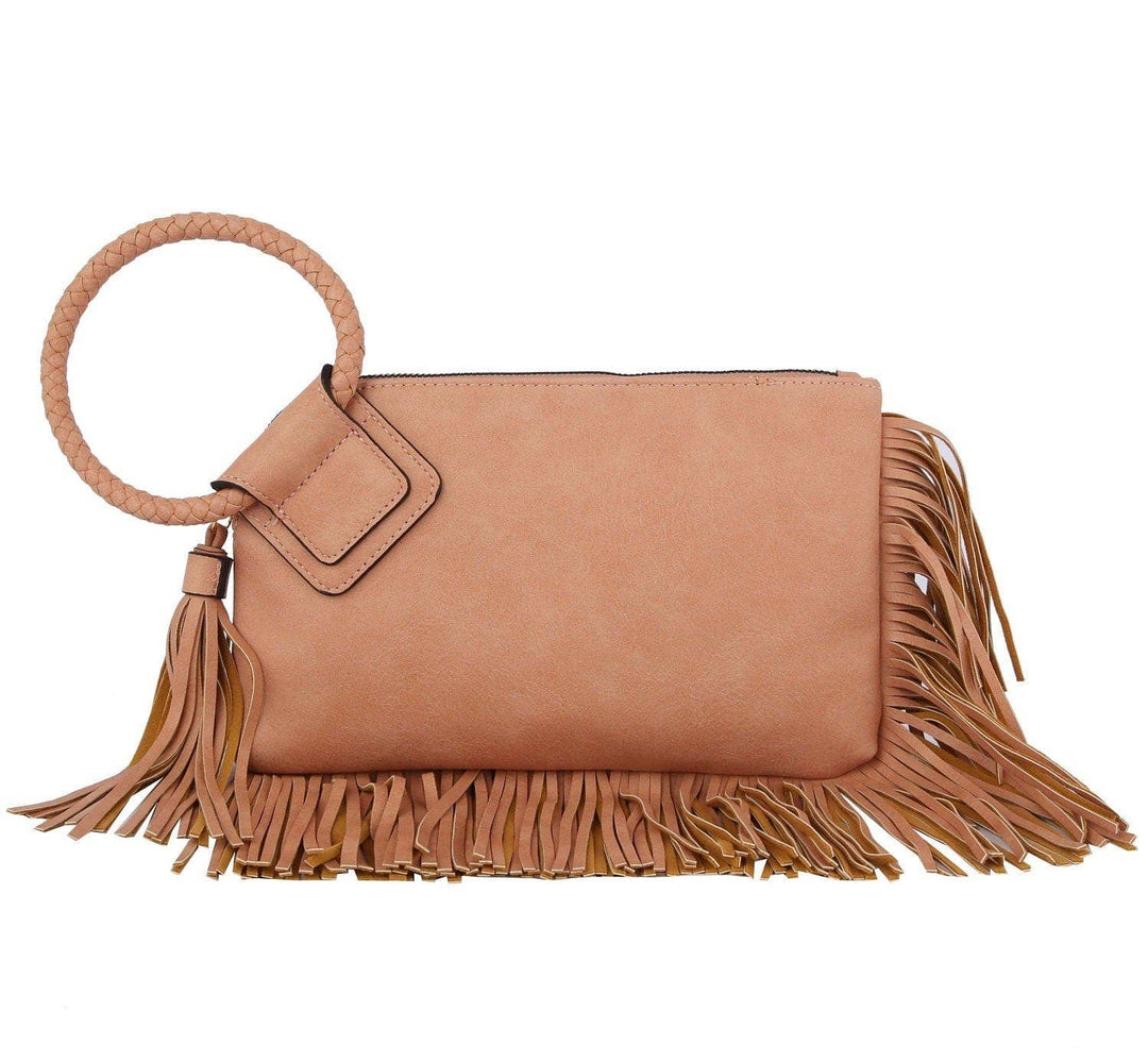 - Fringe Soft Vegan Leather Wristlet/Clutch - - Cultured Cloths Apparel