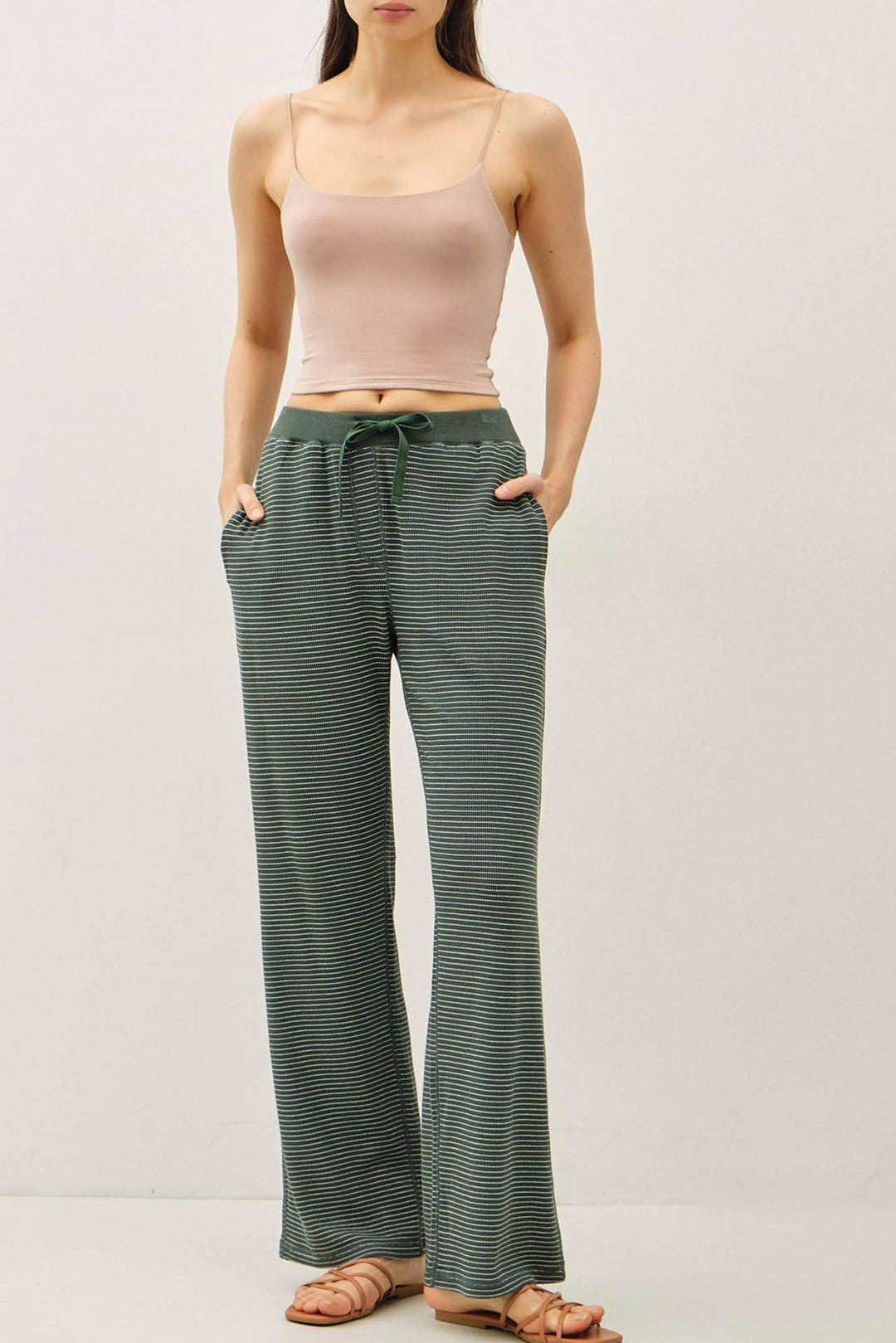 STITCHED THERMAL PULL ON PANTS