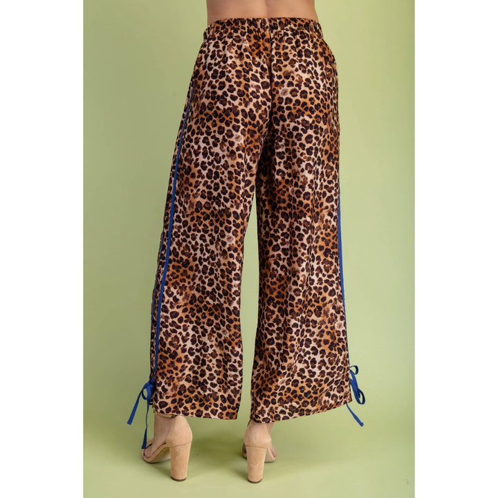 Pants - Blue Leopard Print Pants - - Cultured Cloths Apparel