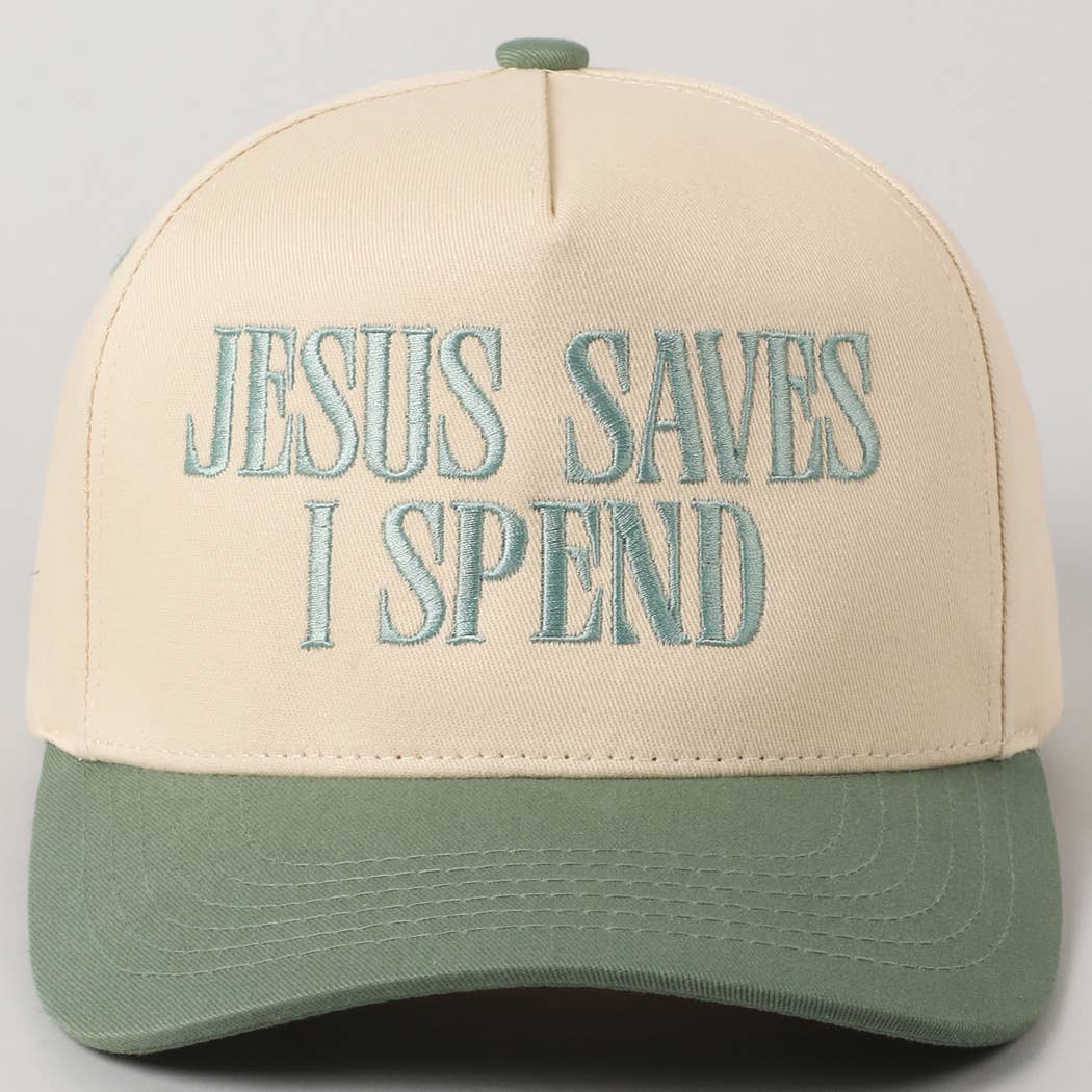 Accessories, Hats - JESUS SAVES I SPEND Embroidery Trucker Hat - - Cultured Cloths Apparel