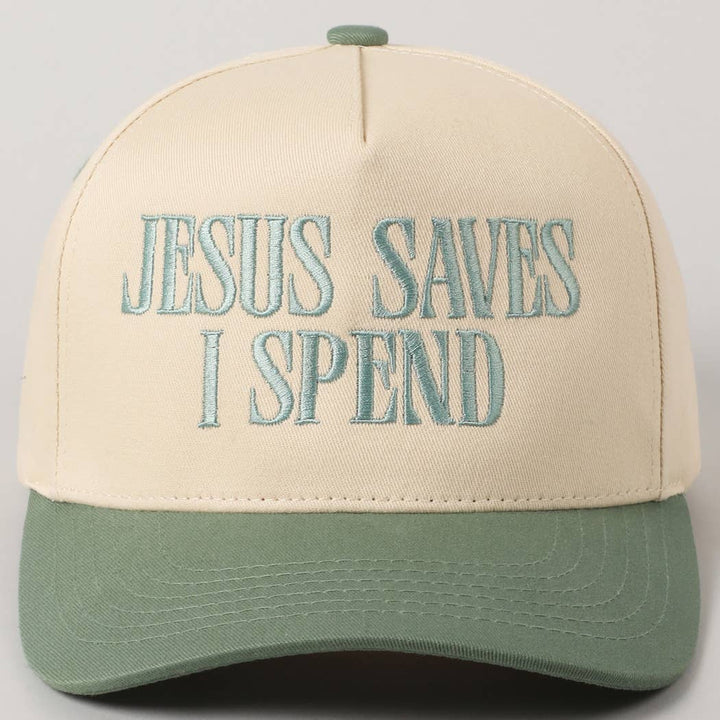 Accessories, Hats - JESUS SAVES I SPEND Embroidery Trucker Hat - - Cultured Cloths Apparel