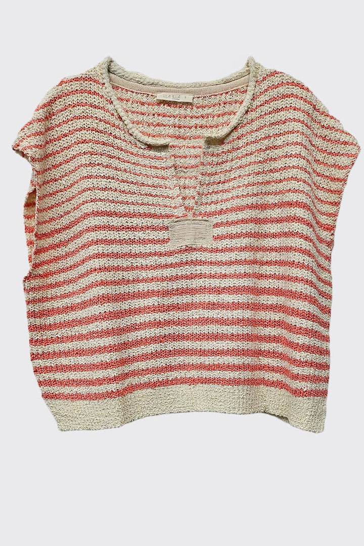 - Striped Cap sleeve Slouchy Sweater - - Cultured Cloths Apparel