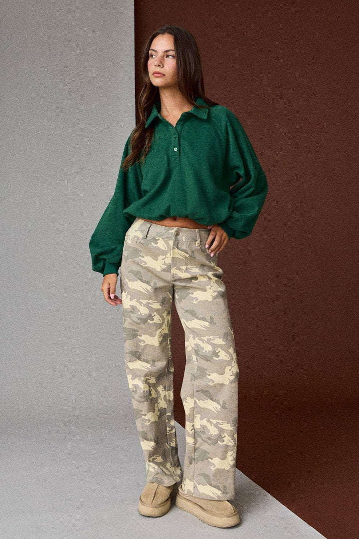 Oversized Long-Sleeve Polo