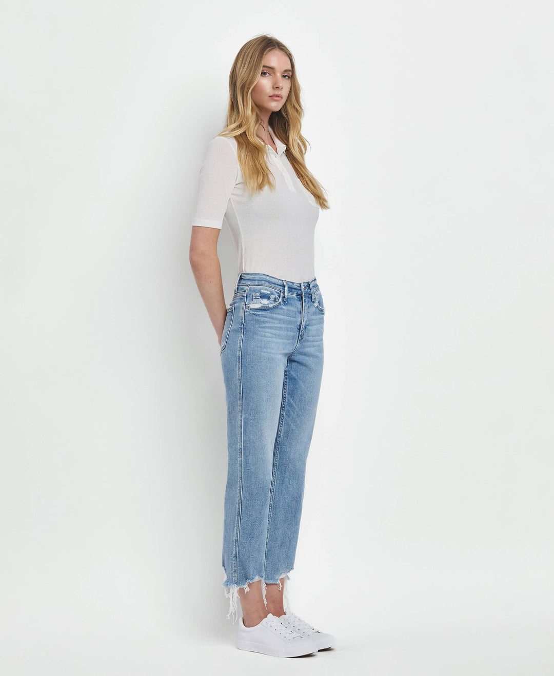- HIGH RISE REGULAR STRAIGHT JEANS T6478 - - Cultured Cloths Apparel