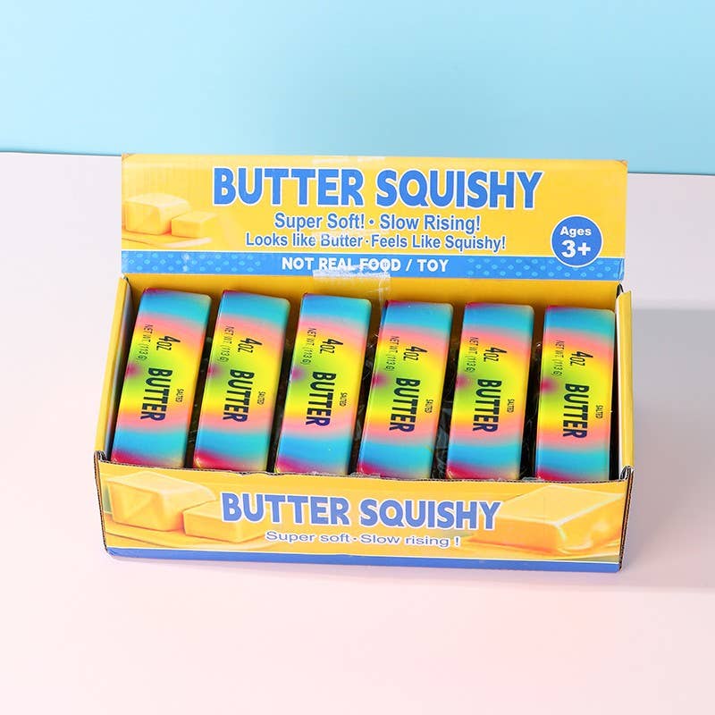Pressure Squishy Toy Rainbow Butter