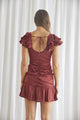 Women's Dresses - Ruffle Flutter Ruched Mini Dress -  - Cultured Cloths Apparel