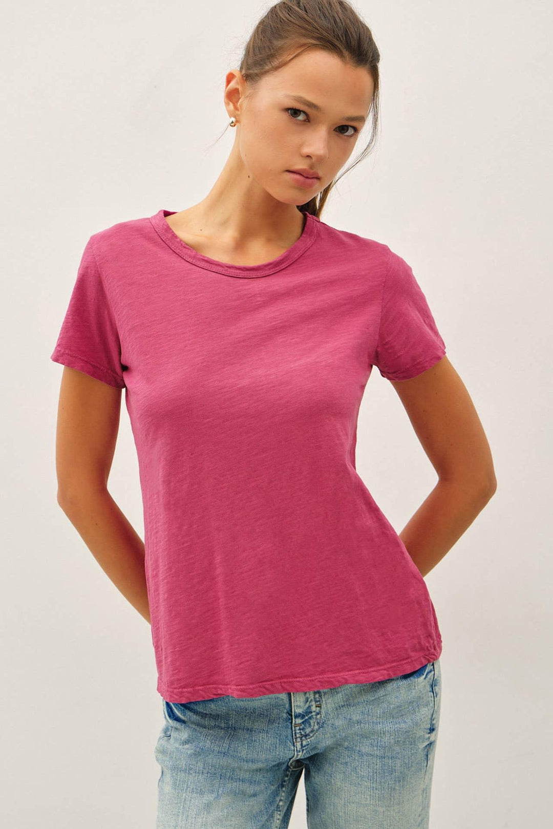 NEW COLOR-GARMENT DYED COTTON SLUB TEE