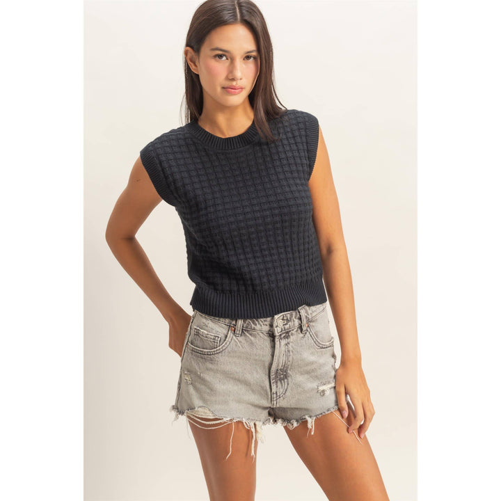 Textured Sleeveless Knit Top