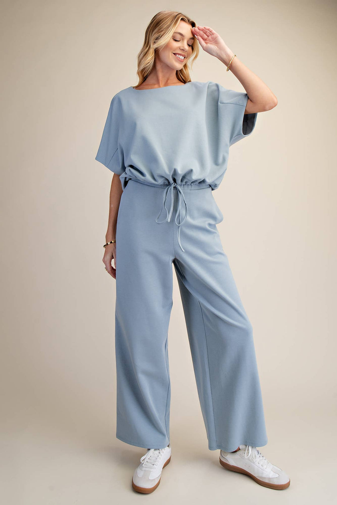 - Waist Elastic Band Wide Leg Pants - - Cultured Cloths Apparel