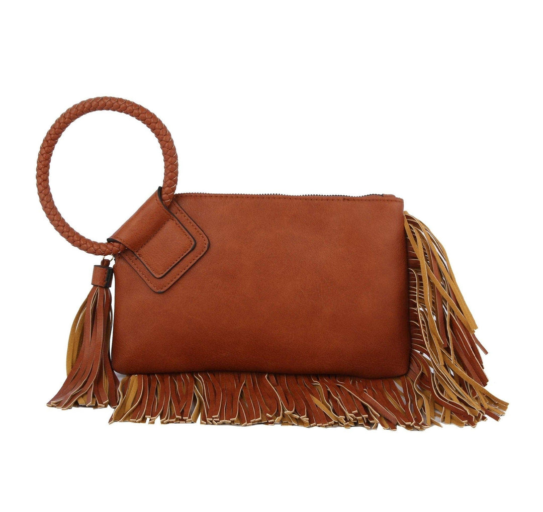 - Fringe Soft Vegan Leather Wristlet/Clutch - - Cultured Cloths Apparel