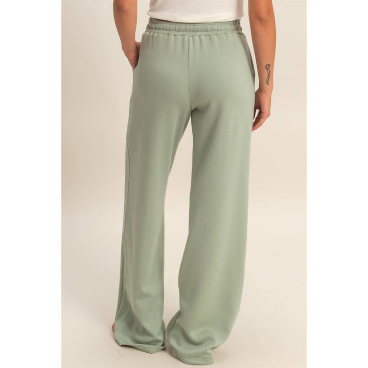 Elastic Waist Wide-Leg Pants