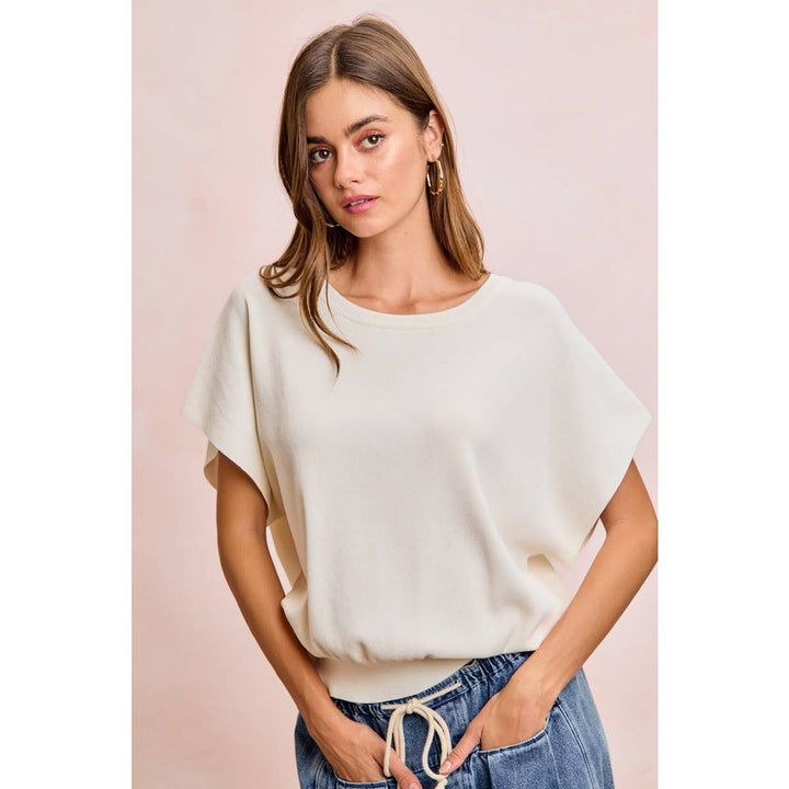 Women's Short Sleeve - SHORT DOLMAN SLEEVES LIGHTWEIGHT SOFT KNIT TOP - - Cultured Cloths Apparel