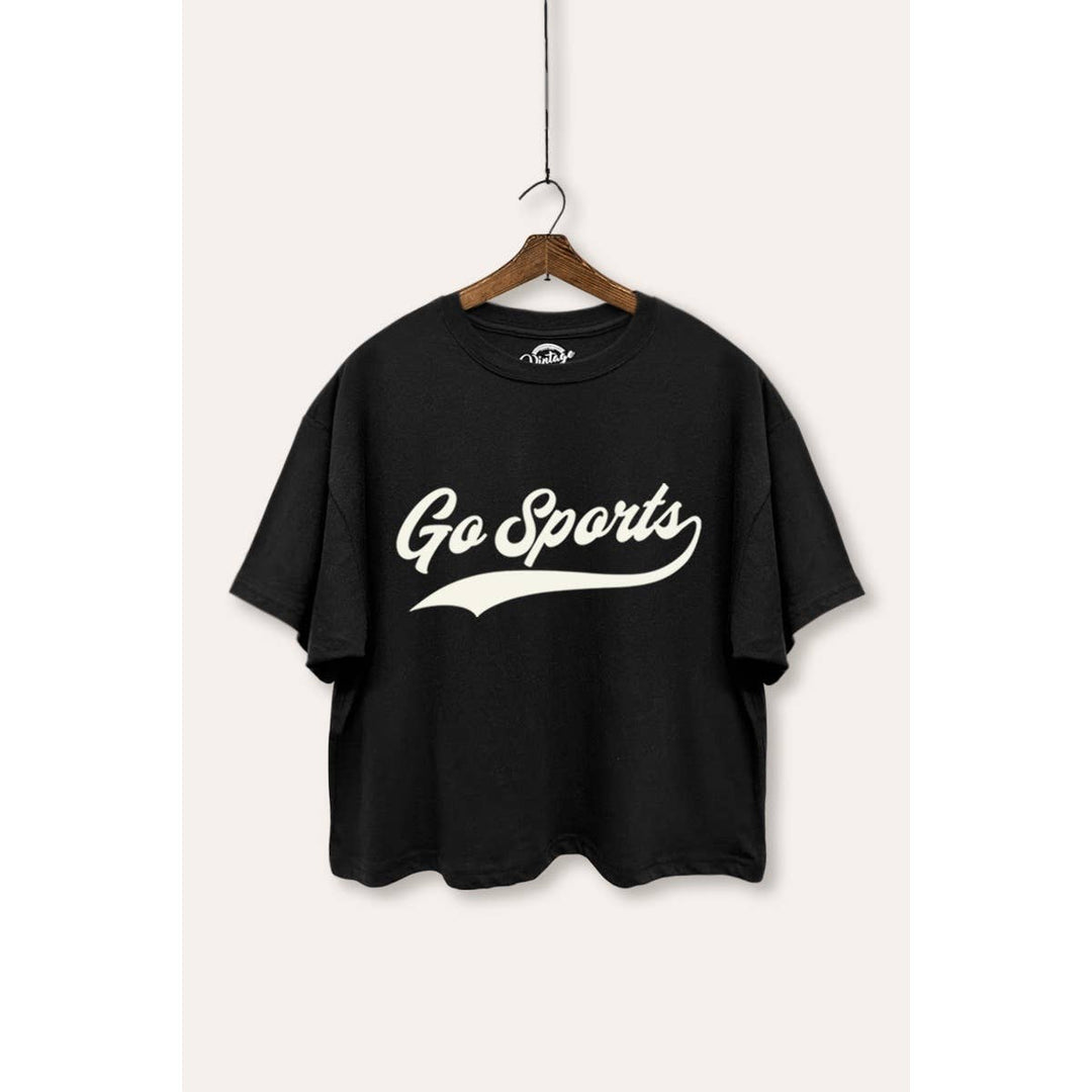 Go Sports Varsity Typography Boxy Crop Top