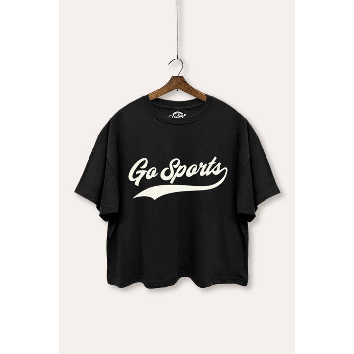 Go Sports Varsity Typography Boxy Crop Top