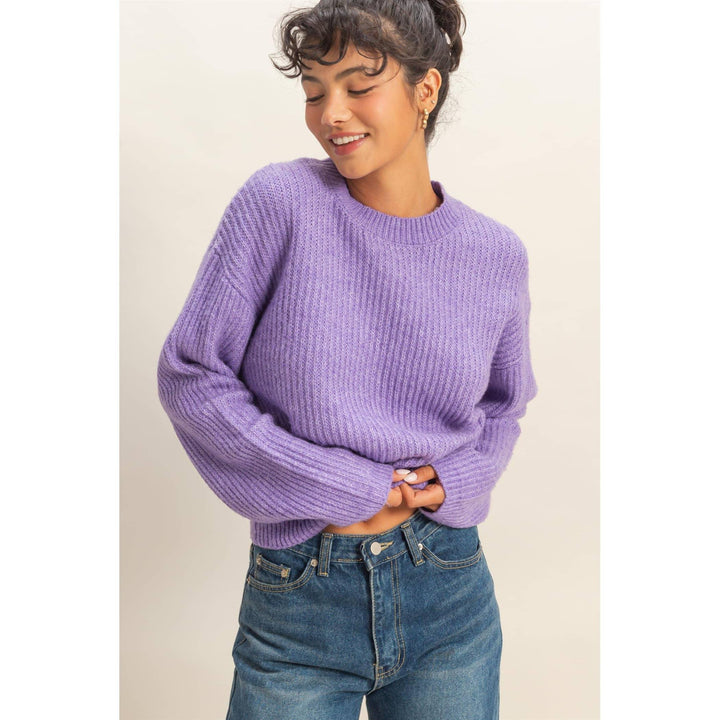 Women's Sweaters - Ribbed Crew Neck Sweater - Small - Cultured Cloths Apparel
