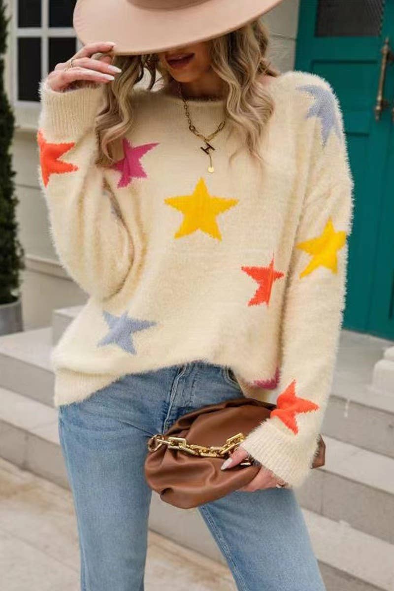 Women's Sweaters - Star Sweater - XL - Cultured Cloths Apparel