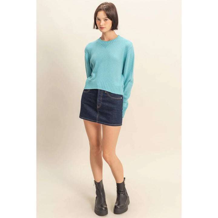 Women's Sweaters - Cropped Long Sleeve Sweater - - Cultured Cloths Apparel