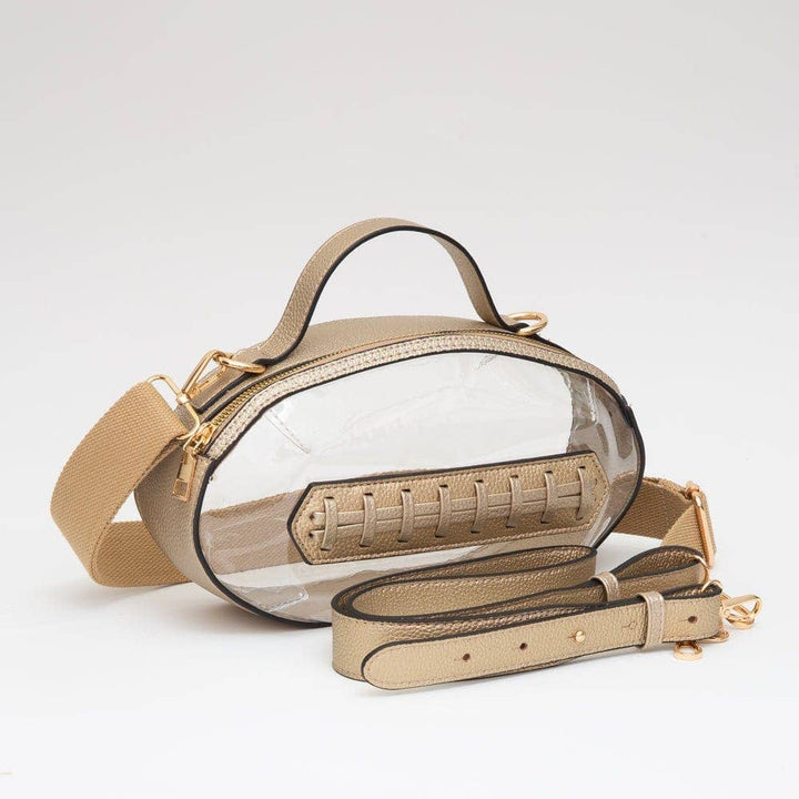 - Clear Gameday Football Stitch Detail Crossbody Bag - - Cultured Cloths Apparel