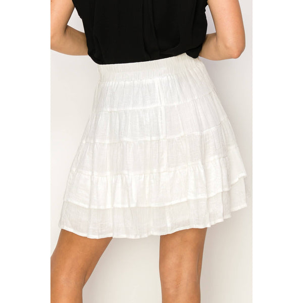 Women's Skirtsts - High-Waist Tiered Mini Skirt -  - Cultured Cloths Apparel